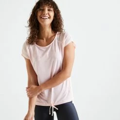 DOMYOS Loose Fitness T-Shirt GREY/BLACK 15 DOMYOS Loose Fitness T-Shirt GREY/BLACK -Women Sports Elegant Store k5fc4c16c43dc2213550a0e22795a6471