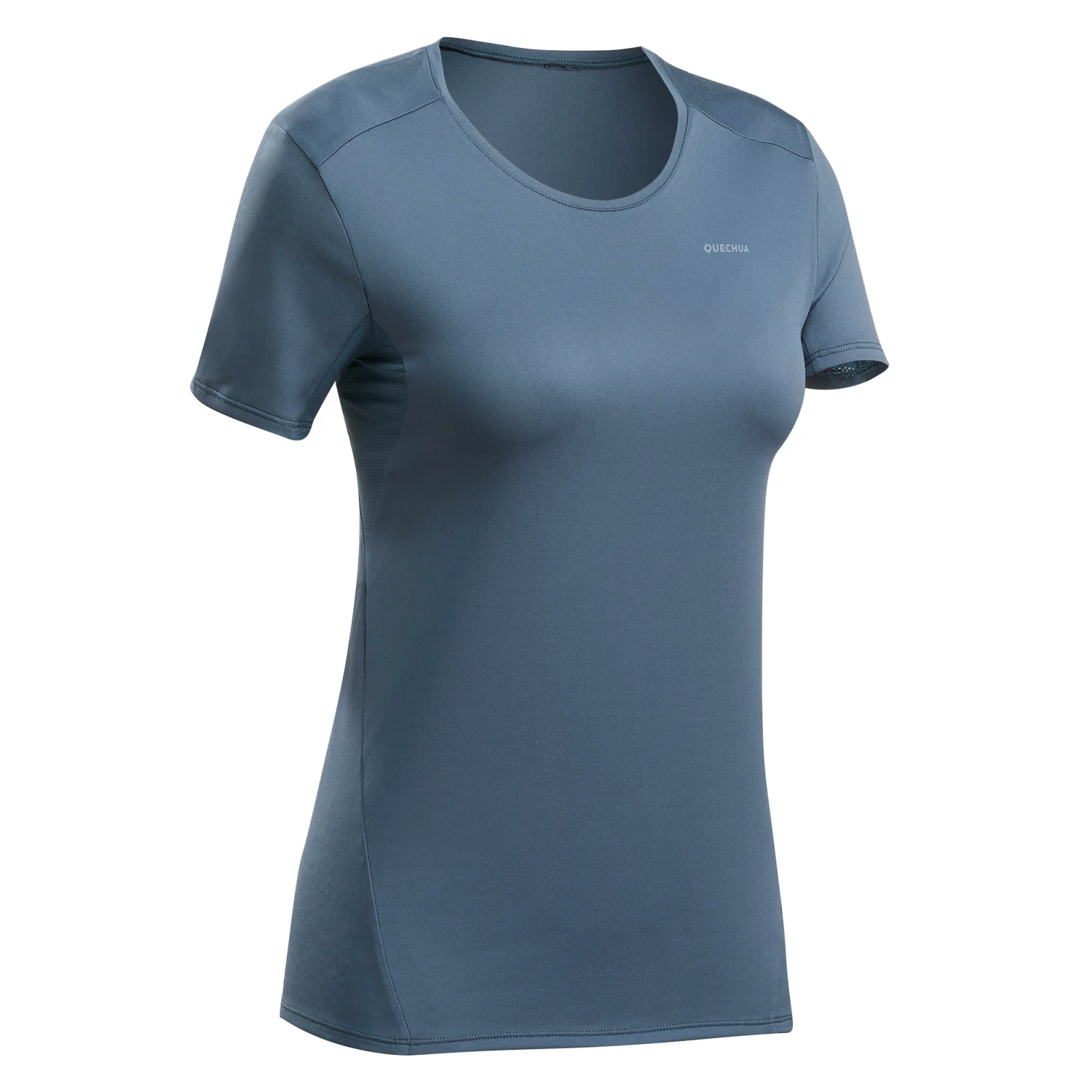 QUECHUA Women’s Mountain Walking Short-Sleeved T-Shirt MH100 Storm grey 1 QUECHUA Women’s Mountain Walking Short-Sleeved T-Shirt MH100 Storm grey