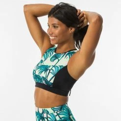 OLAIAN Women’s bikini top with back zip and removable padded cups CARLA presana BLUE