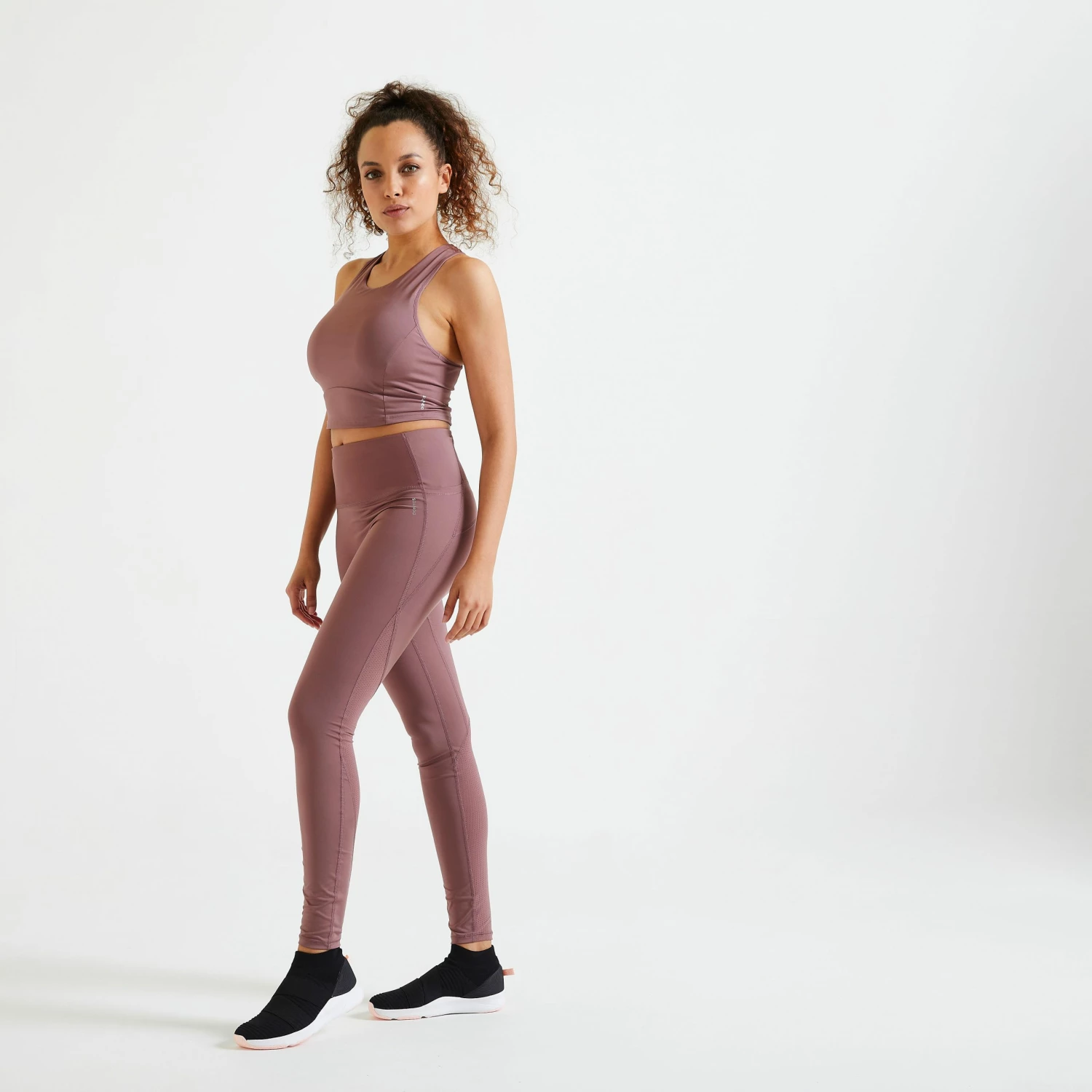 DOMYOS High-Waisted Shaping Fitness Leggings BLACK 6 DOMYOS High-Waisted Shaping Fitness Leggings BLACK - Image 6