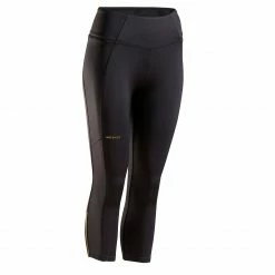 ARTENGO Women's Tennis Cropped Bottoms Dry 900 BLACK