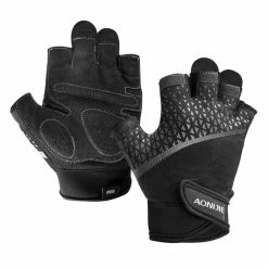 AONIJIE M-52 Sports Gloves Breathable Damping Half Finger Anti-slip Cycling Camping BLACK