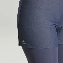 QUECHUA Women’s Fast Hiking Short Leggings FH900 Blue; Asphalt blue -Women Sports Elegant Store k6f2f6fef35426d93b6ba9c24466a3b83