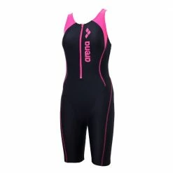 ARENA arena LADIES SWIMWEAR HALF ZIP NEOPRENE one piece FLAT LEG BLACK
