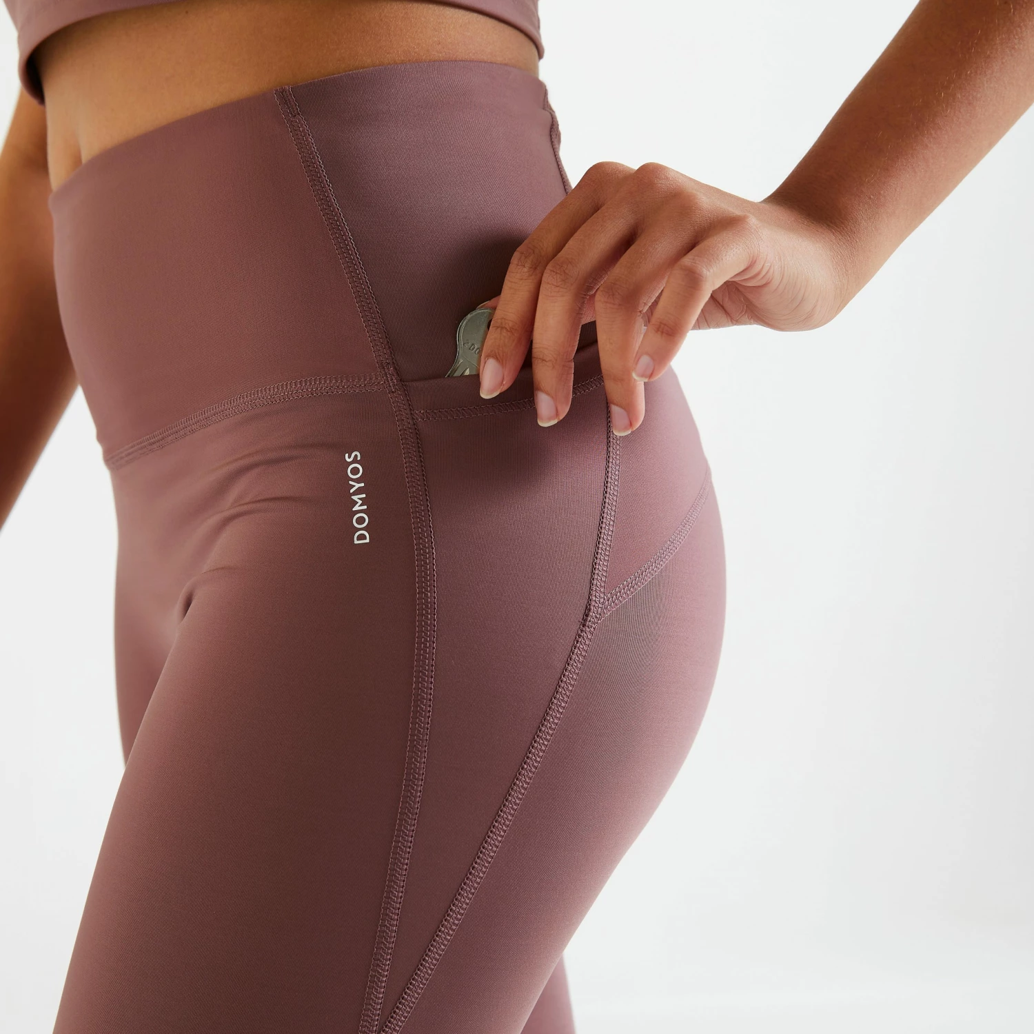 DOMYOS High-Waisted Shaping Fitness Leggings BLACK 9 DOMYOS High-Waisted Shaping Fitness Leggings BLACK - Image 9