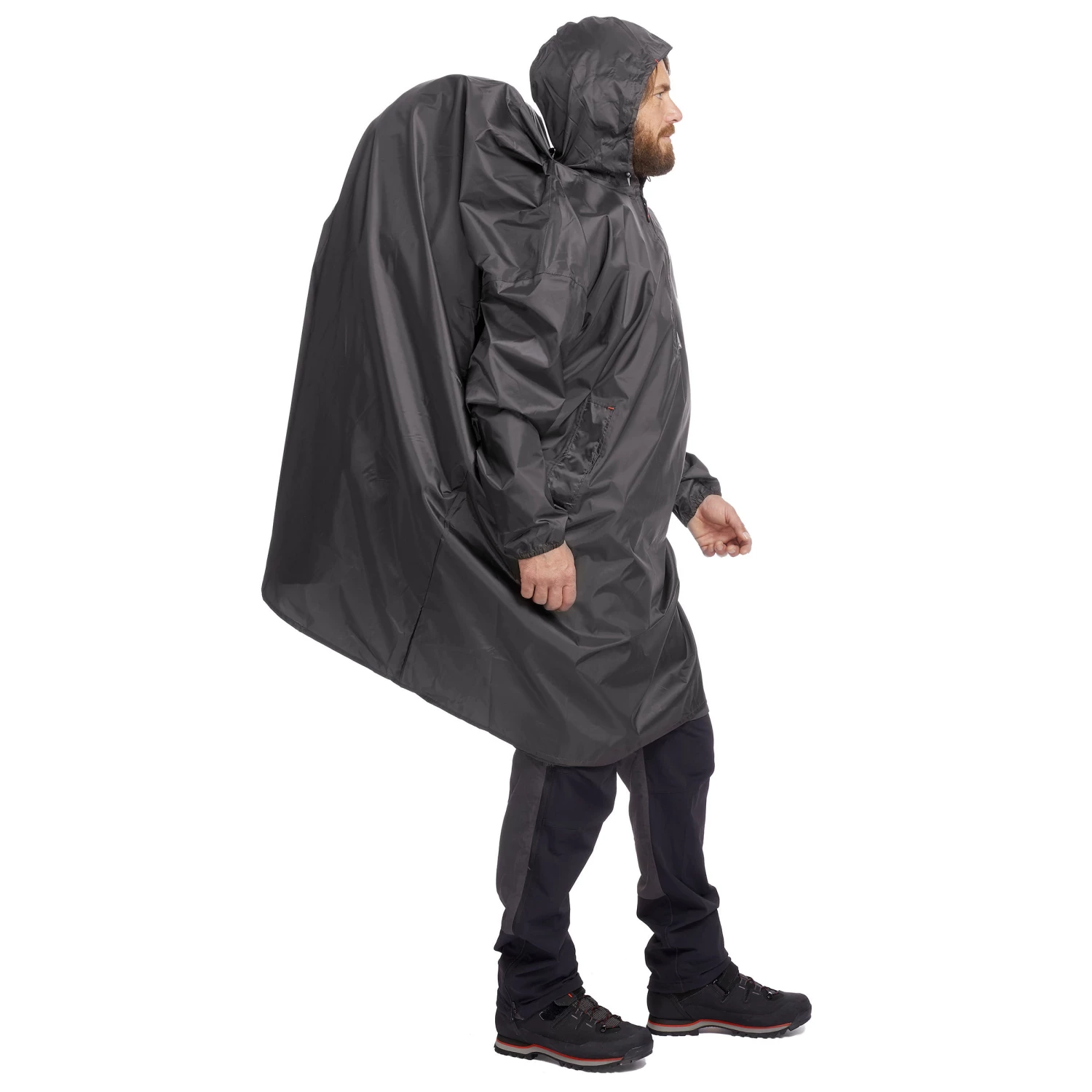 FORCLAZ Hiking Rain Poncho Arpenaz 40L Size L/XL BLACK 4 FORCLAZ Hiking Rain Poncho Arpenaz 40L Size L/XL BLACK - Image 4