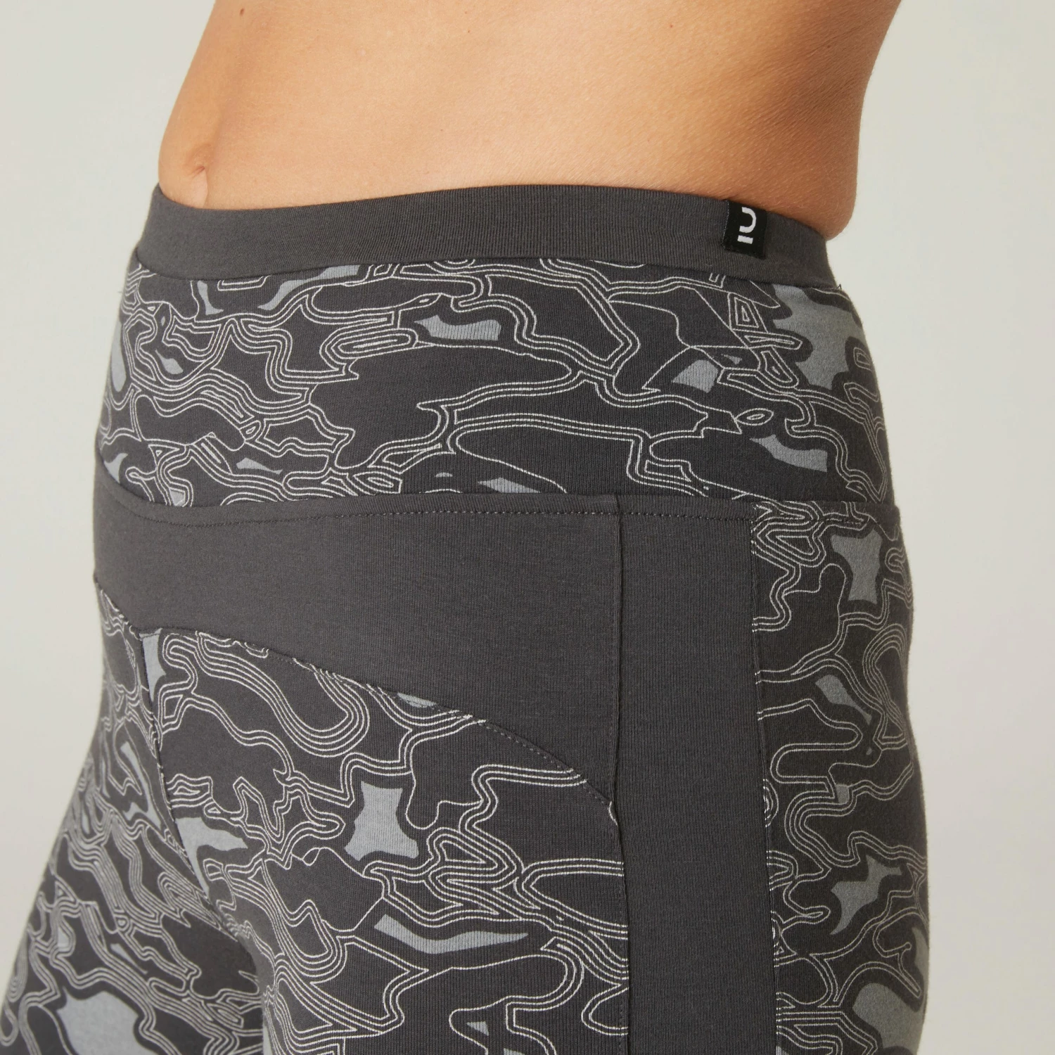 NYAMBA Stretchy High-Waisted Cotton Fitness Leggings GREY 4 NYAMBA Stretchy High-Waisted Cotton Fitness Leggings GREY - Image 4