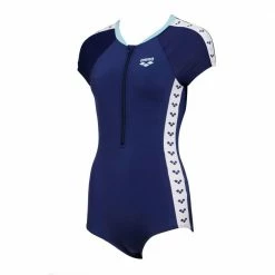 ARENA arena LADIES SWIMWEAR MINIMALISM HALF ZIP DOUBLE LAYER one piece Navy blue -Women Sports Elegant Store k76c9c3e55bc427b811946fbe8349707c