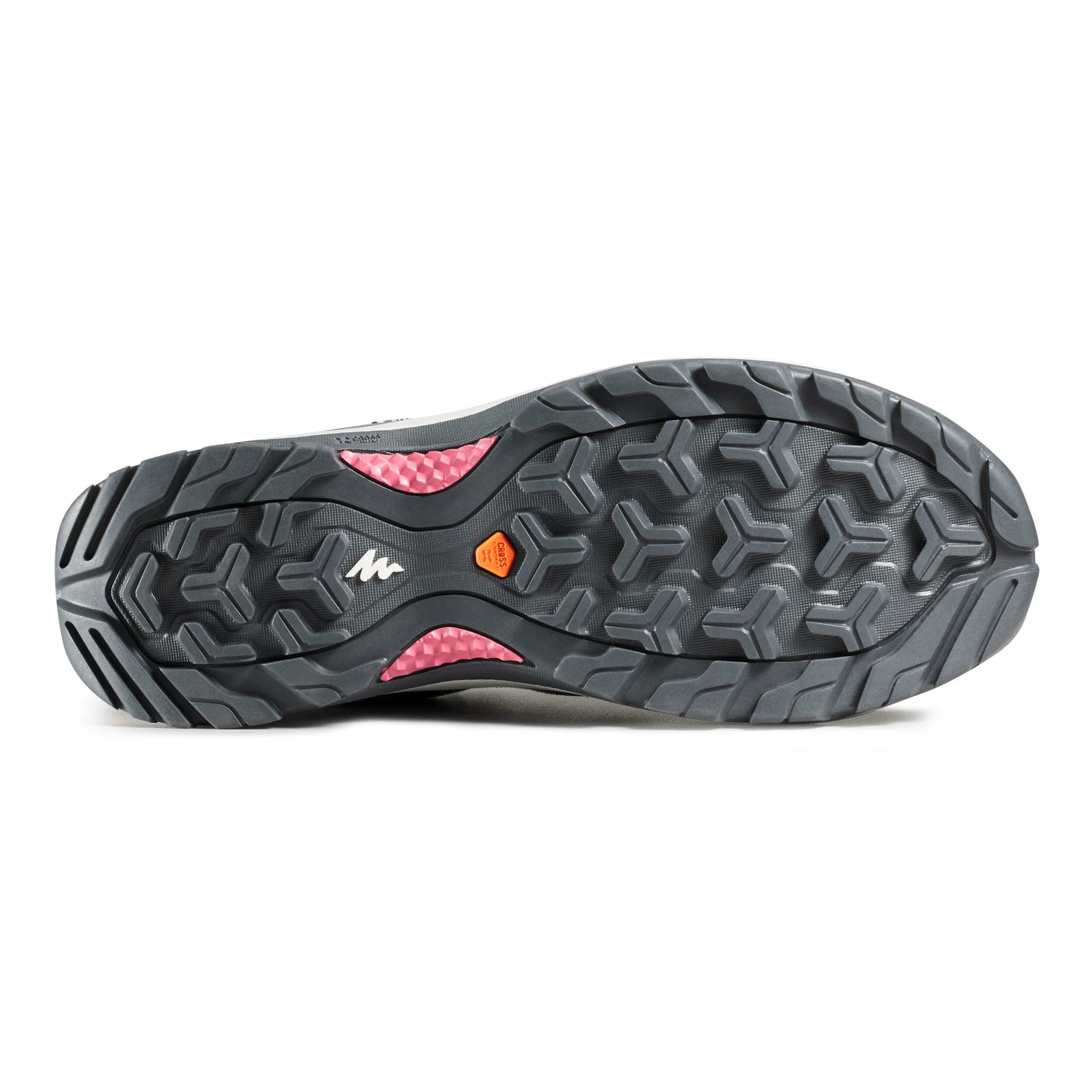 QUECHUA WATERPROOF MOUNTAIN HIKING SHOES Carbon grey/OLD PINK 2 QUECHUA WATERPROOF MOUNTAIN HIKING SHOES Carbon grey/OLD PINK - Image 2