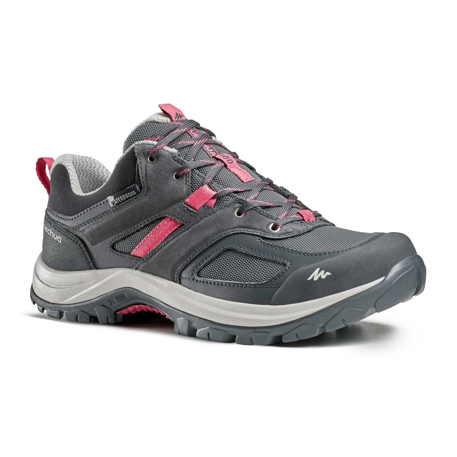 QUECHUA WATERPROOF MOUNTAIN HIKING SHOES Carbon grey/OLD PINK 1 QUECHUA WATERPROOF MOUNTAIN HIKING SHOES Carbon grey/OLD PINK