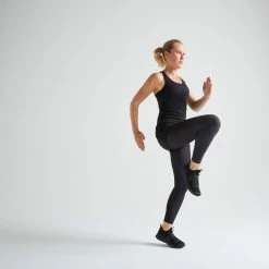 DOMYOS 500 Women's Fitness Cardio Training Leggings Asphalt blue/MAUVE -Women Sports Elegant Store k79a3326630e1e85951fb9e23300e3c51