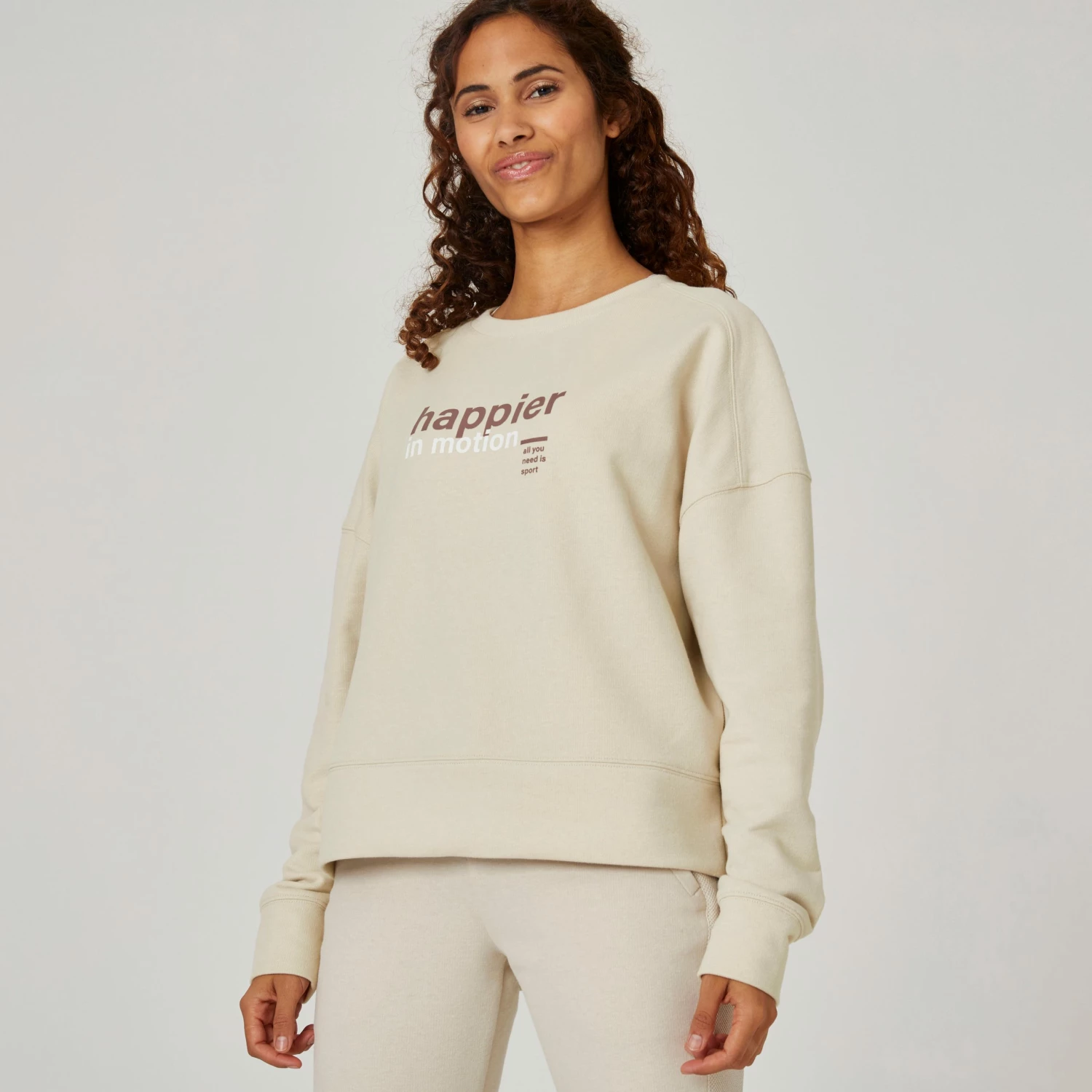DOMYOS Loose Fitness Sweatshirt Linen 1 DOMYOS Loose Fitness Sweatshirt Linen
