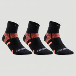 ARTENGO RS 560 Mid Sports Socks Tri-Pack BLACK