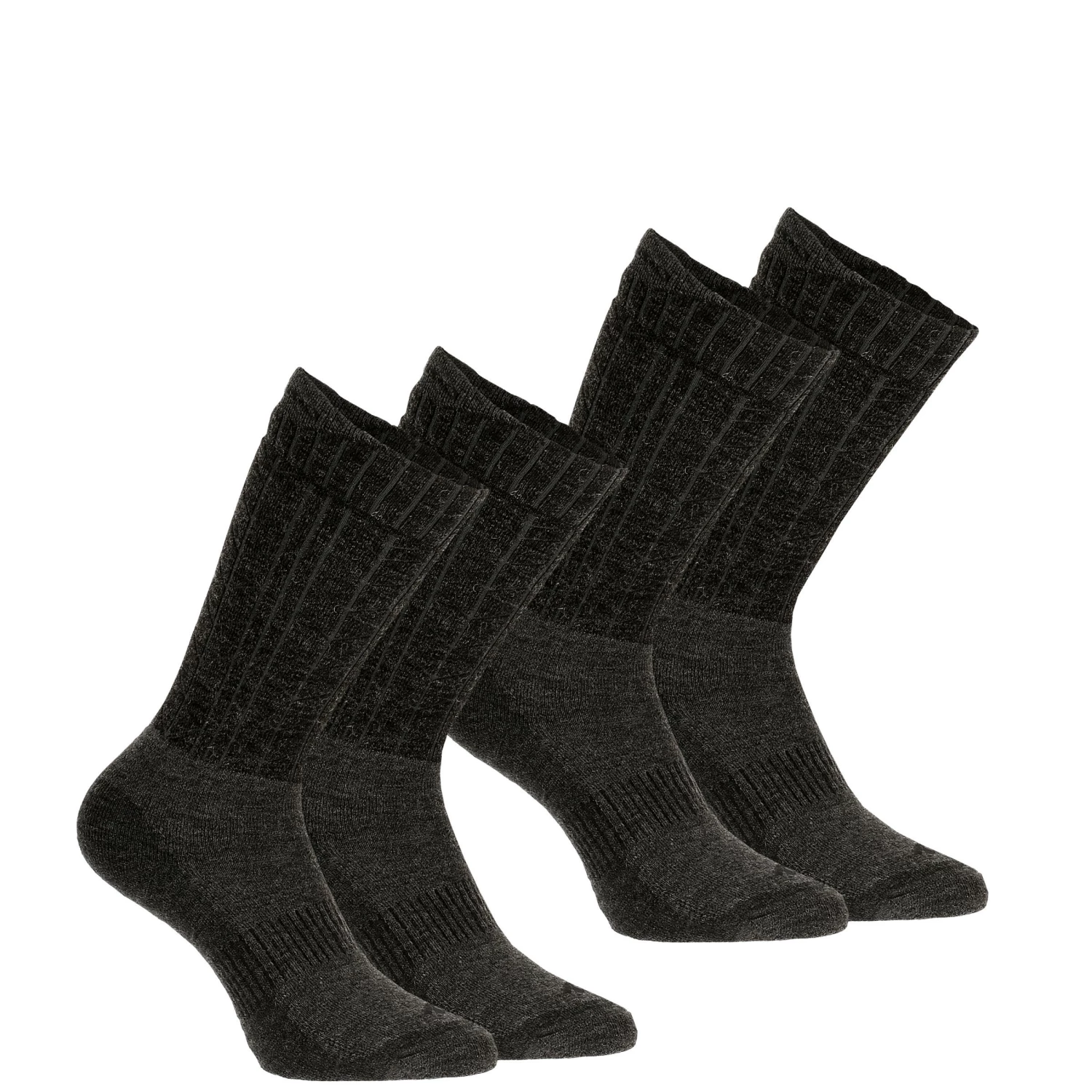 QUECHUA Adult's warm mid-height hiking socks DARK GREY 1 QUECHUA Adult's warm mid-height hiking socks DARK GREY