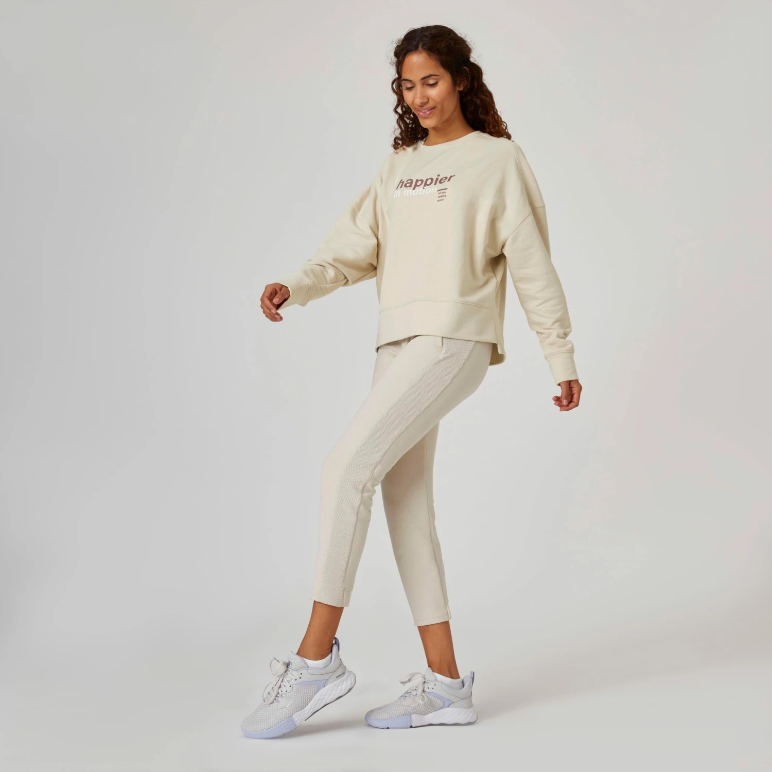 DOMYOS Loose Fitness Sweatshirt Linen 4 DOMYOS Loose Fitness Sweatshirt Linen - Image 4