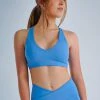 METANOIA THE LABEL Self Care Double Strap Crossed Sports Bra BLUE