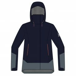 TRIBORD Women's sailing waterproof jacket SAILING 300 Asphalt blue/Storm grey/Fluo coral orange -Women Sports Elegant Store k846f13b4c4f9c393935fefca2c3ad195