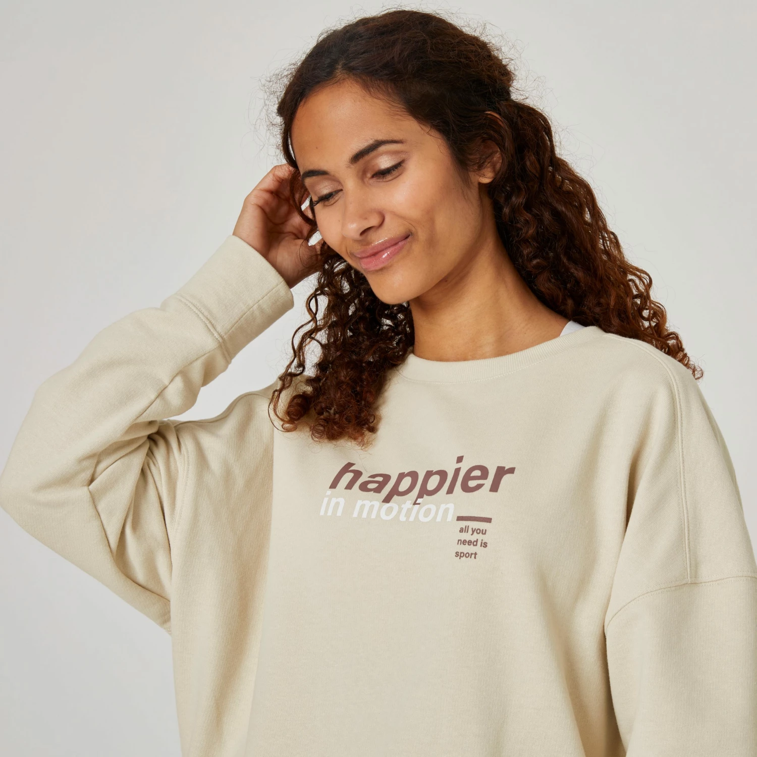 DOMYOS Loose Fitness Sweatshirt Linen 5 DOMYOS Loose Fitness Sweatshirt Linen - Image 5