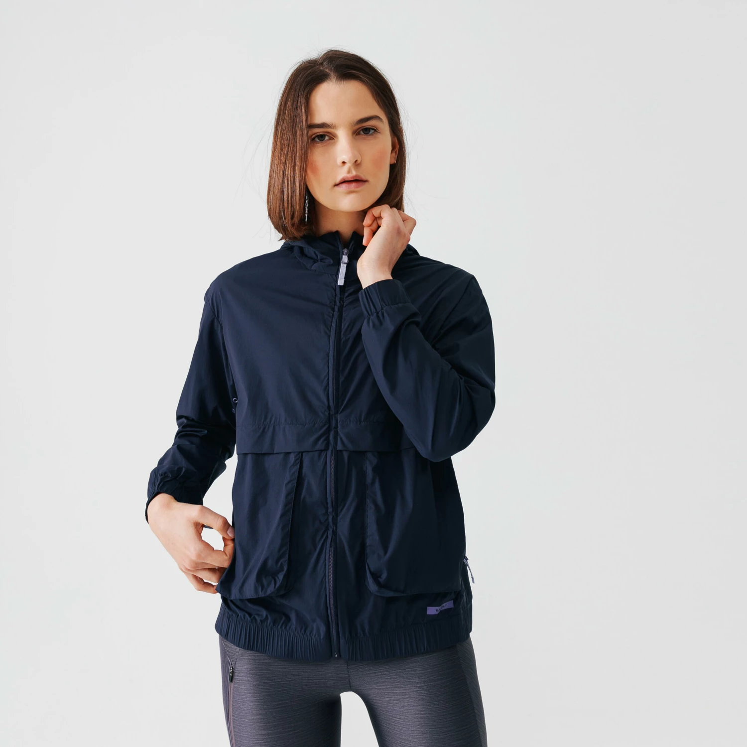 KALENJI Women's Running Windproof Jacket Wind Breath DARK BLUE/LIGHT BLUE/BLUE 1 KALENJI Women's Running Windproof Jacket Wind Breath DARK BLUE/LIGHT BLUE/BLUE