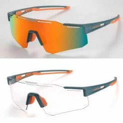 CATEYE A.R. Interchangeable Sports Sunglasses|Polarized|Photochromic|Cycling Glasses BLUE