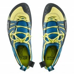 SIMOND ADULT LACE-UP CLIMBING SHOES EDGE 2 Lime green/Deep petrol blue/Mandarine -Women Sports Elegant Store k8b116c15b3e3ec4fef9f80989c41e365