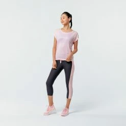 DOMYOS Loose Fitness T-Shirt GREY/BLACK 13 DOMYOS Loose Fitness T-Shirt GREY/BLACK -Women Sports Elegant Store k90f457894b367d2410bdbcadfb8464c5