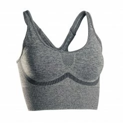 KIMJALY Seamless Long Dynamic Yoga Sports Bra DARK GREY