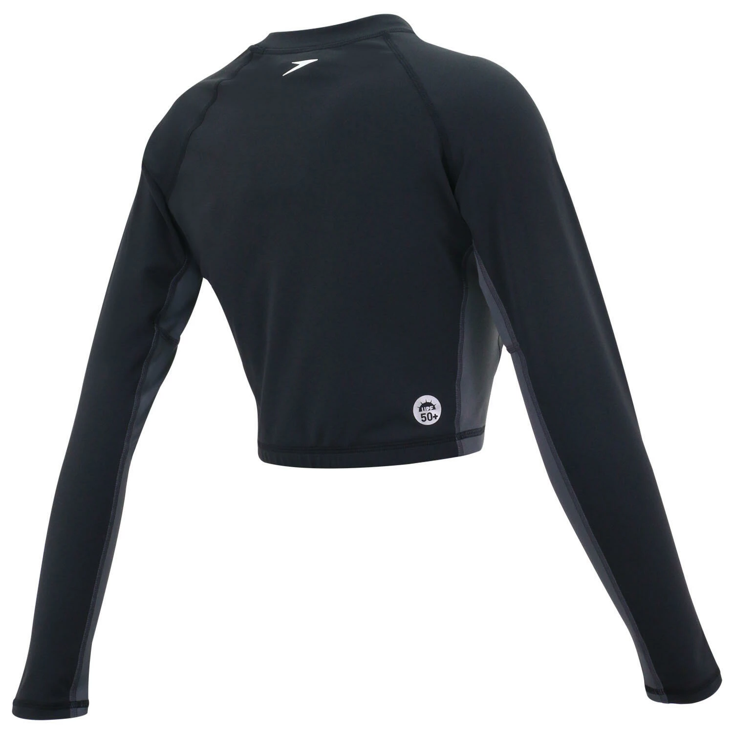 SPEEDO DELUXE PRINTED LADIES' LONG SLEEVE CROPPED RASHGUARD BLACK 2 SPEEDO DELUXE PRINTED LADIES' LONG SLEEVE CROPPED RASHGUARD BLACK - Image 2