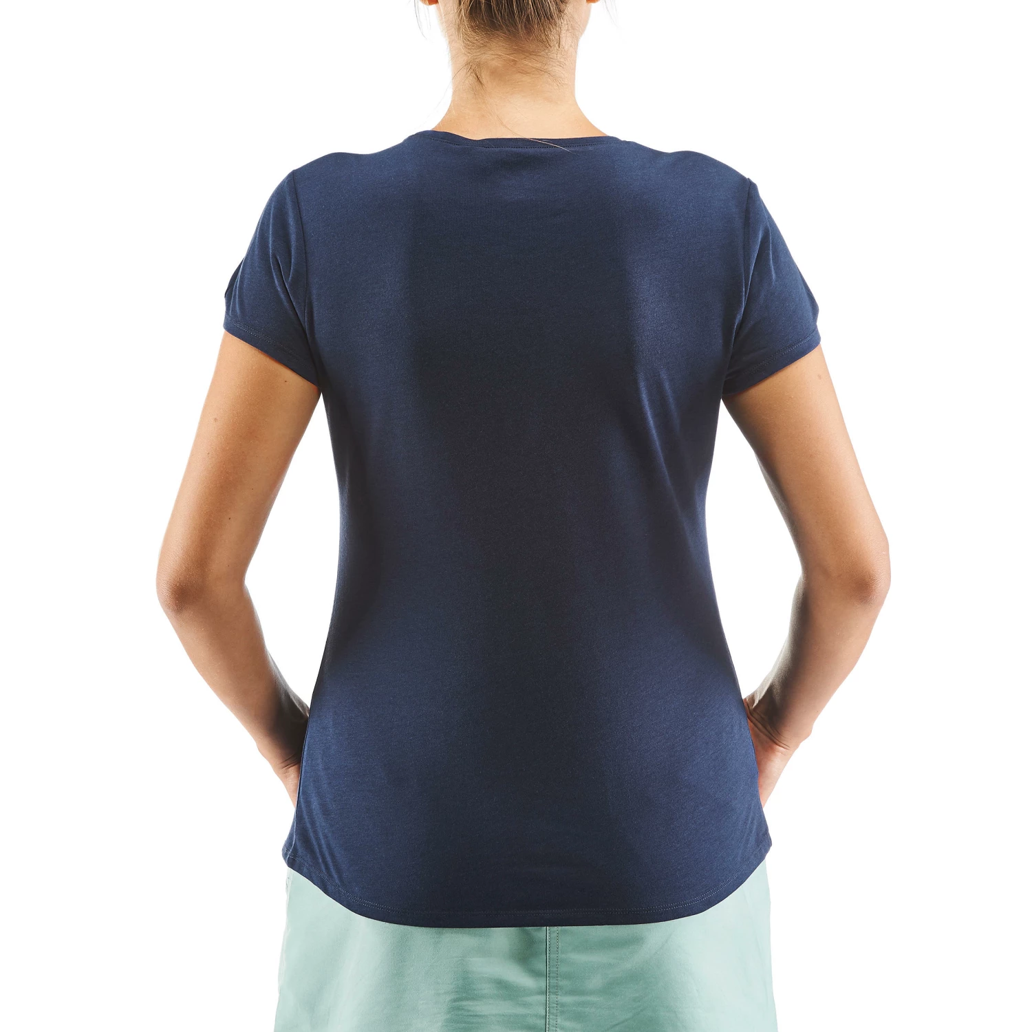 QUECHUA Women's Hiking T-shirt Navy blue/DARK BLUE 4 QUECHUA Women's Hiking T-shirt Navy blue/DARK BLUE - Image 4