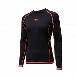 SPEEDO ESSENTIAL LADIES' LONG SLEEVE THERMAL RASHGUARD BLACK/RED -Women Sports Elegant Store k94410e4aecb4d2943ea4e3b2015fc111