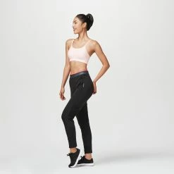 DOMYOS Women's Fitness Cardio Training Bottoms BLACK/GREY/Fluo coral pink 12 DOMYOS Women's Fitness Cardio Training Bottoms BLACK/GREY/Fluo coral pink -Women Sports Elegant Store k963850583045908d2e5cde9e647c5459