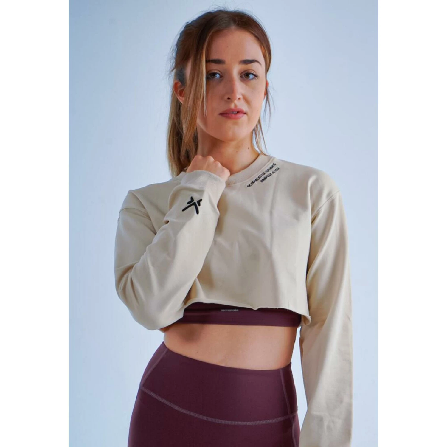 METANOIA THE LABEL Feel Casual Quoted Sweatshirts BEIGE/BLACK 2 METANOIA THE LABEL Feel Casual Quoted Sweatshirts BEIGE/BLACK - Image 2