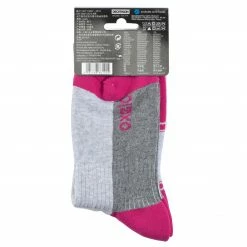 OXELO Women's Skating Socks FIT LIGHT GREY/Dark mulberry -Women Sports Elegant Store k985c982976fb1b1482fb4ad457fdfd4b