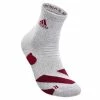 ADIDAS wucht P5 Badminton Socks Mid Cut Grey with Power Berry Size 2 WHITE