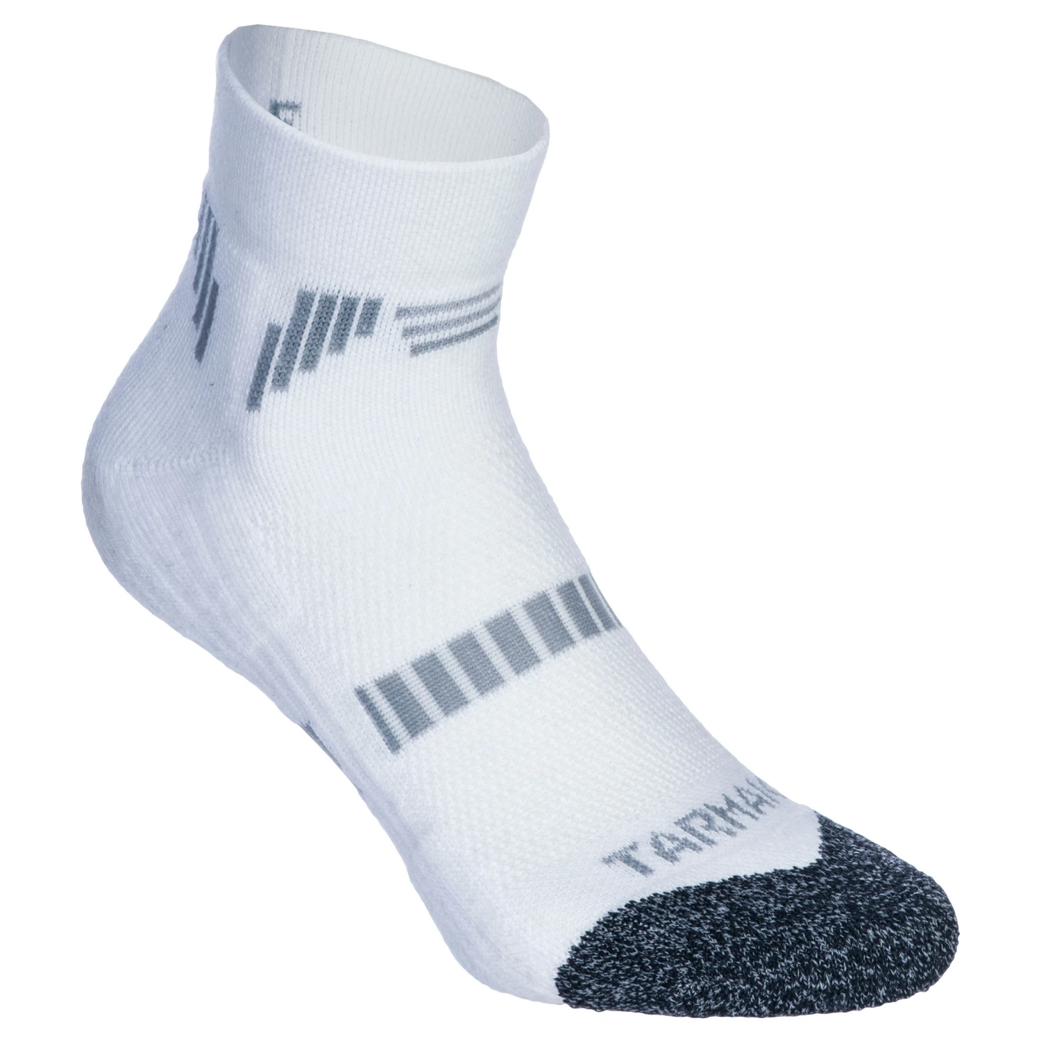 TARMAK Men's/Women's Low-Rise Basketball Socks 2-Pack SO500 Snow white/Squirrel grey 3 TARMAK Men's/Women's Low-Rise Basketball Socks 2-Pack SO500 Snow white/Squirrel grey - Image 3