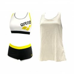 Women Sports Elegant Store 33 ARENA arena LADIES SWIMWEAR BRA TOP 3 PIECES WITH MESH VEST WHITE