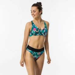 OLAIAN Women's high-waisted body-shaping surfing swimsuit bottoms NORA PAGI GREEN -Women Sports Elegant Store ka6cb681a4c597799db0e1d6bc9a4d815