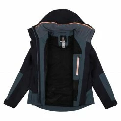 TRIBORD Women's sailing waterproof jacket SAILING 300 Asphalt blue/Storm grey/Fluo coral orange -Women Sports Elegant Store ka7ea1854b2d02066b762a2332fe2ac00