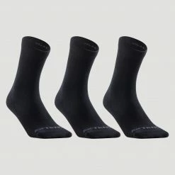 ARTENGO High Sports Socks RS 160 Tri-Pack BLACK