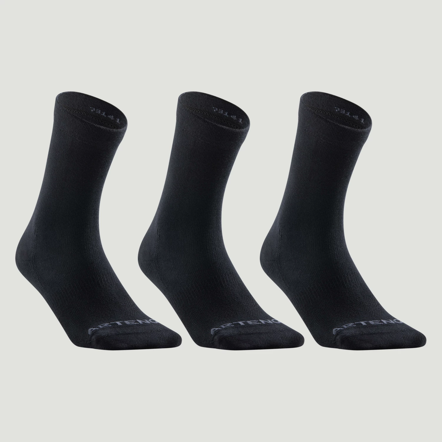ARTENGO High Sports Socks RS 160 Tri-Pack BLACK 1 ARTENGO High Sports Socks RS 160 Tri-Pack BLACK