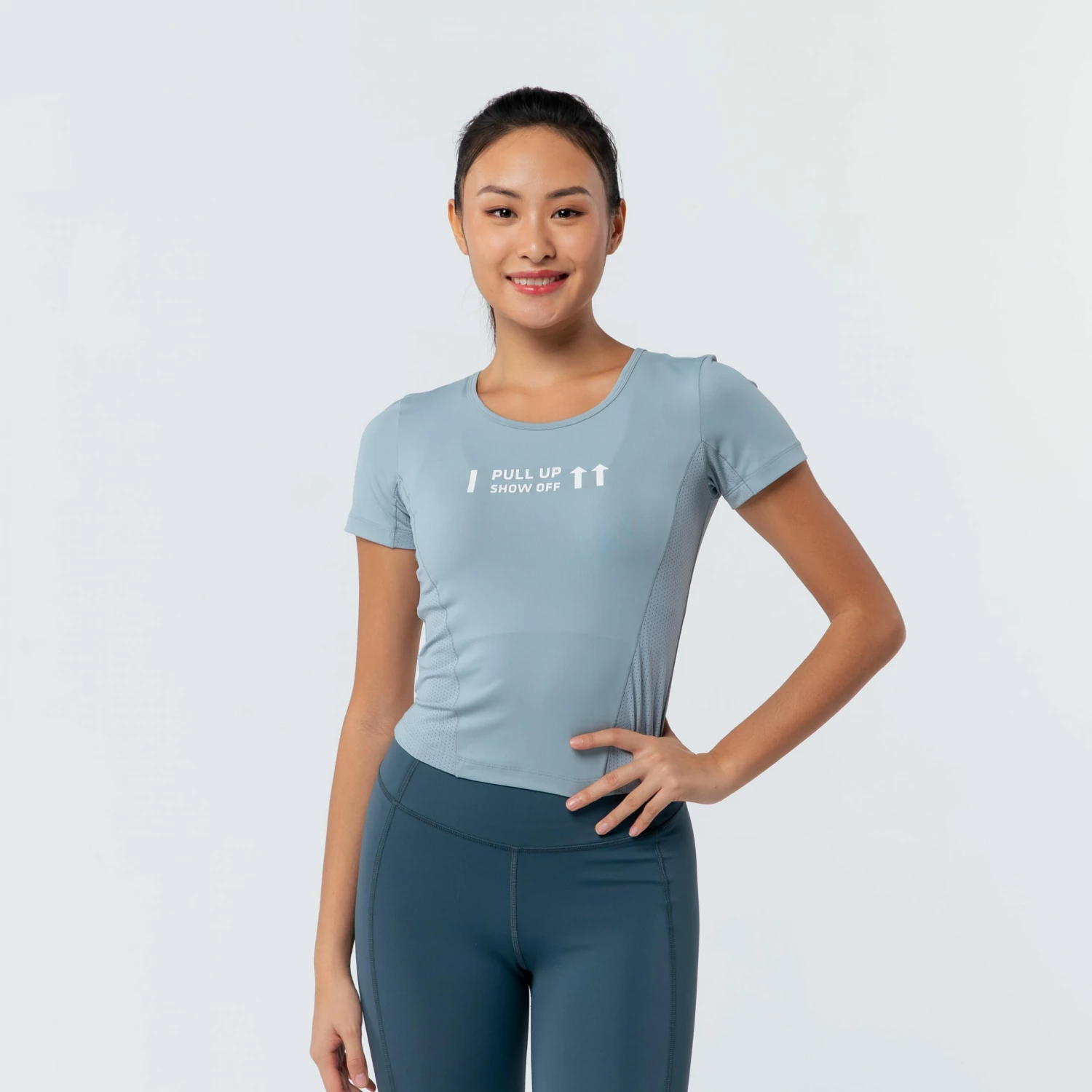 DOMYOS BODY BUILDING WOMEN CROP CN LIGHT BLUE GREY/LIGHT BLUE GREY 4 DOMYOS BODY BUILDING WOMEN CROP CN LIGHT BLUE GREY/LIGHT BLUE GREY - Image 4