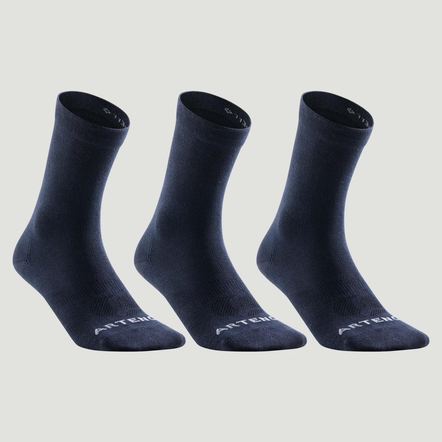 ARTENGO High Sports Socks RS 160 Tri-Pack BLACK 4 ARTENGO High Sports Socks RS 160 Tri-Pack BLACK - Image 4