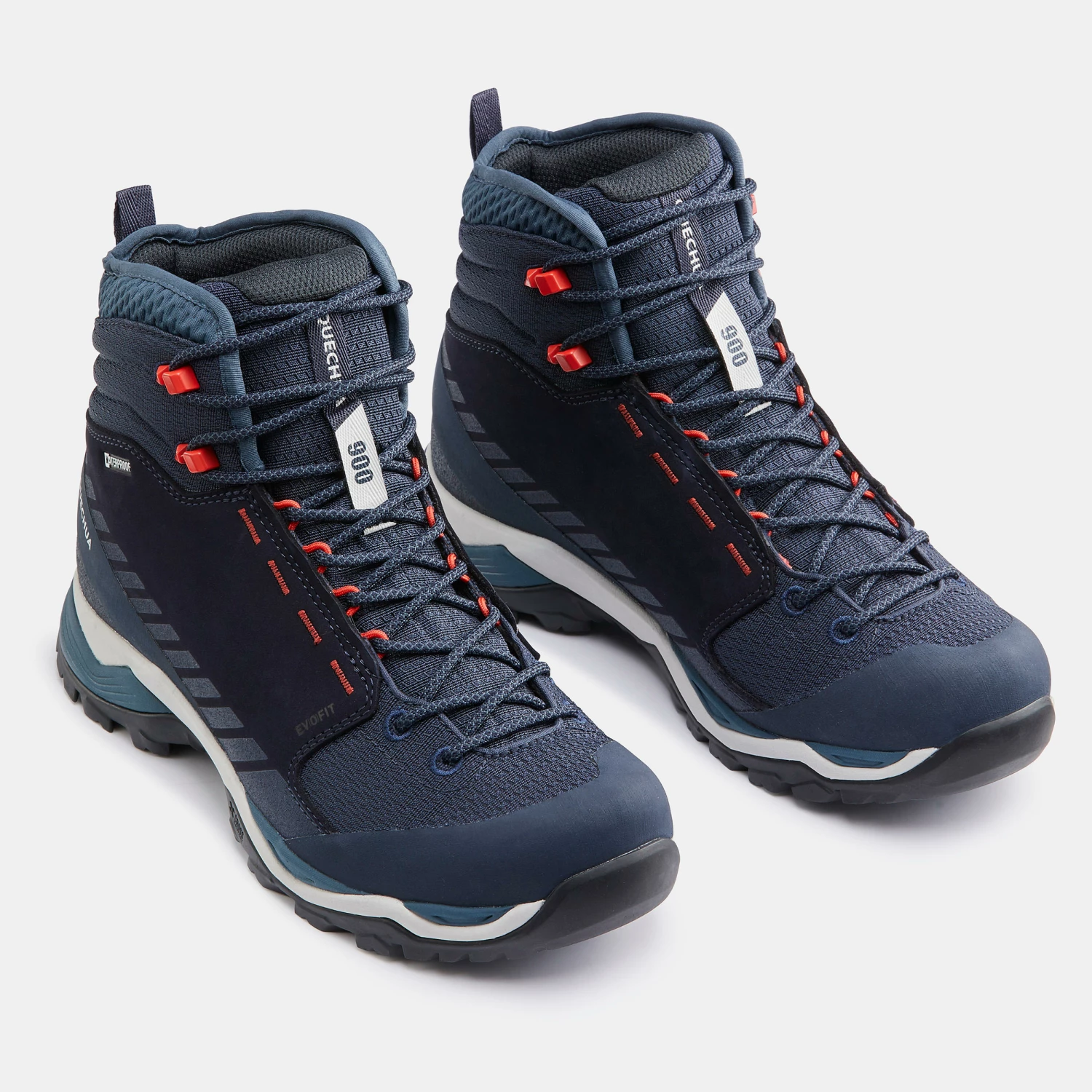 QUECHUA WATERPROOF MOUNTAIN HIKING SHOES DARK BLUE/Coral red 4 QUECHUA WATERPROOF MOUNTAIN HIKING SHOES DARK BLUE/Coral red - Image 4