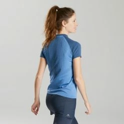 QUECHUA Women's quick hiking T-shirt FH900 Lavender blue/DARK BLUE 8 QUECHUA Women's quick hiking T-shirt FH900 Lavender blue/DARK BLUE -Women Sports Elegant Store kb5ea29526c0c276361d66732aeed0a57