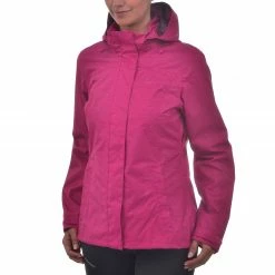 QUECHUA Women’s waterproof mountain walking rain jacket MH100 – Pink PINK -Women Sports Elegant Store kb6f0c201a63730cfe5f1cc9022d2f4d6 1