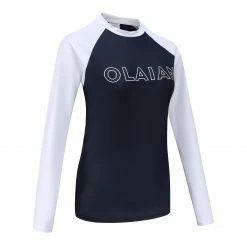 OLAIAN WOMEN’S SLIM UV TOP 100 Navy blue/Snow white