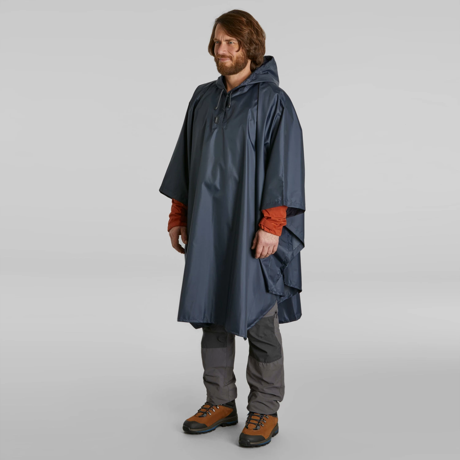 FORCLAZ Hiking Rain Poncho Abyss grey 2 FORCLAZ Hiking Rain Poncho Abyss grey - Image 2