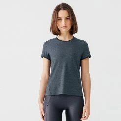 KALENJI Women's Running Breathable T-Shirt Soft Carbon grey