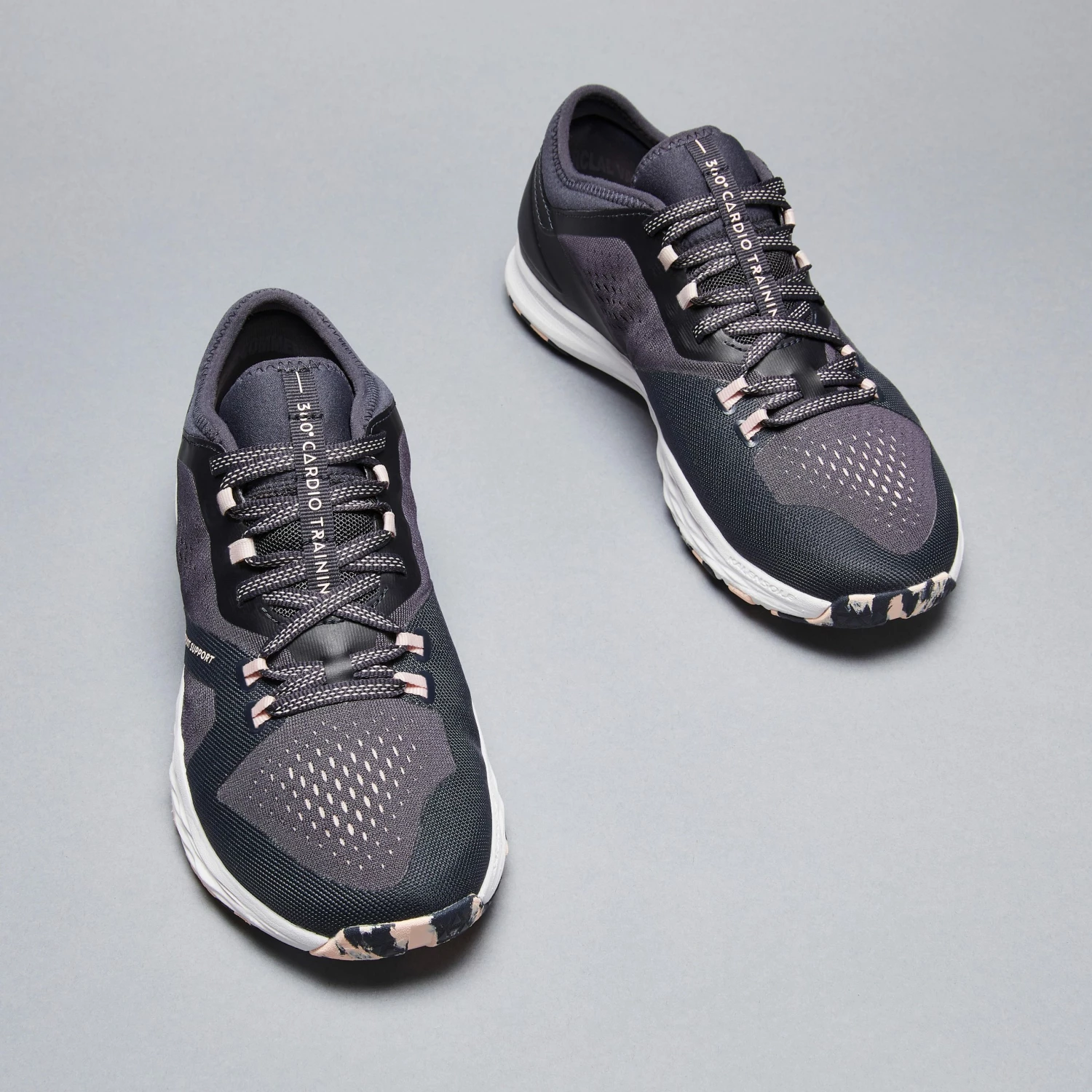 DOMYOS Women's Fitness Shoes 900 Abyss grey/Fluo pale peach 2 DOMYOS Women's Fitness Shoes 900 Abyss grey/Fluo pale peach - Image 2