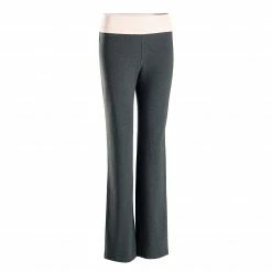 KIMJALY Women's Organic Cotton Gentle Yoga Bottoms DARK GREY/PINK